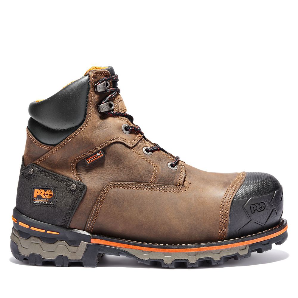 Timberland Mens Work Boots PRO® Boondock 6" Comp Toe - Brown/Black - India FM1742983